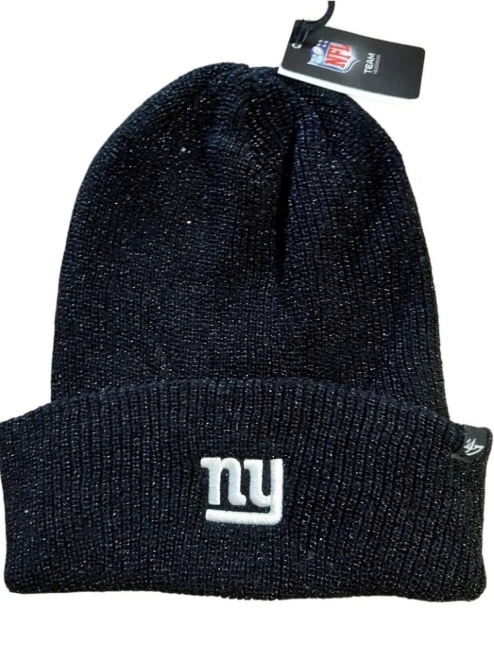 New York Giants Womens Hat '47 Black Sparkle Pom Embroidered Logo New